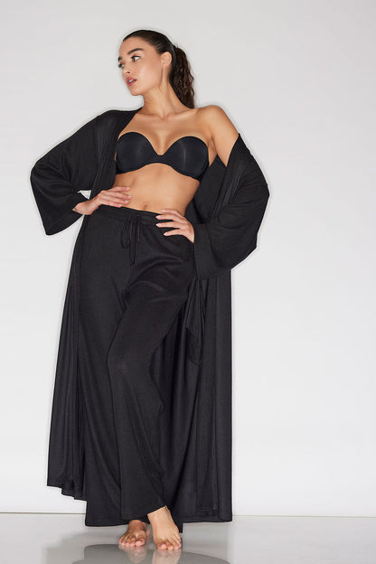 NATORI Buy Eden Rib Knit Everywhere Straight Leg Pants in Black Online