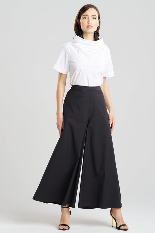 NATORI Tech Cotton Taffeta Palazzo Pants