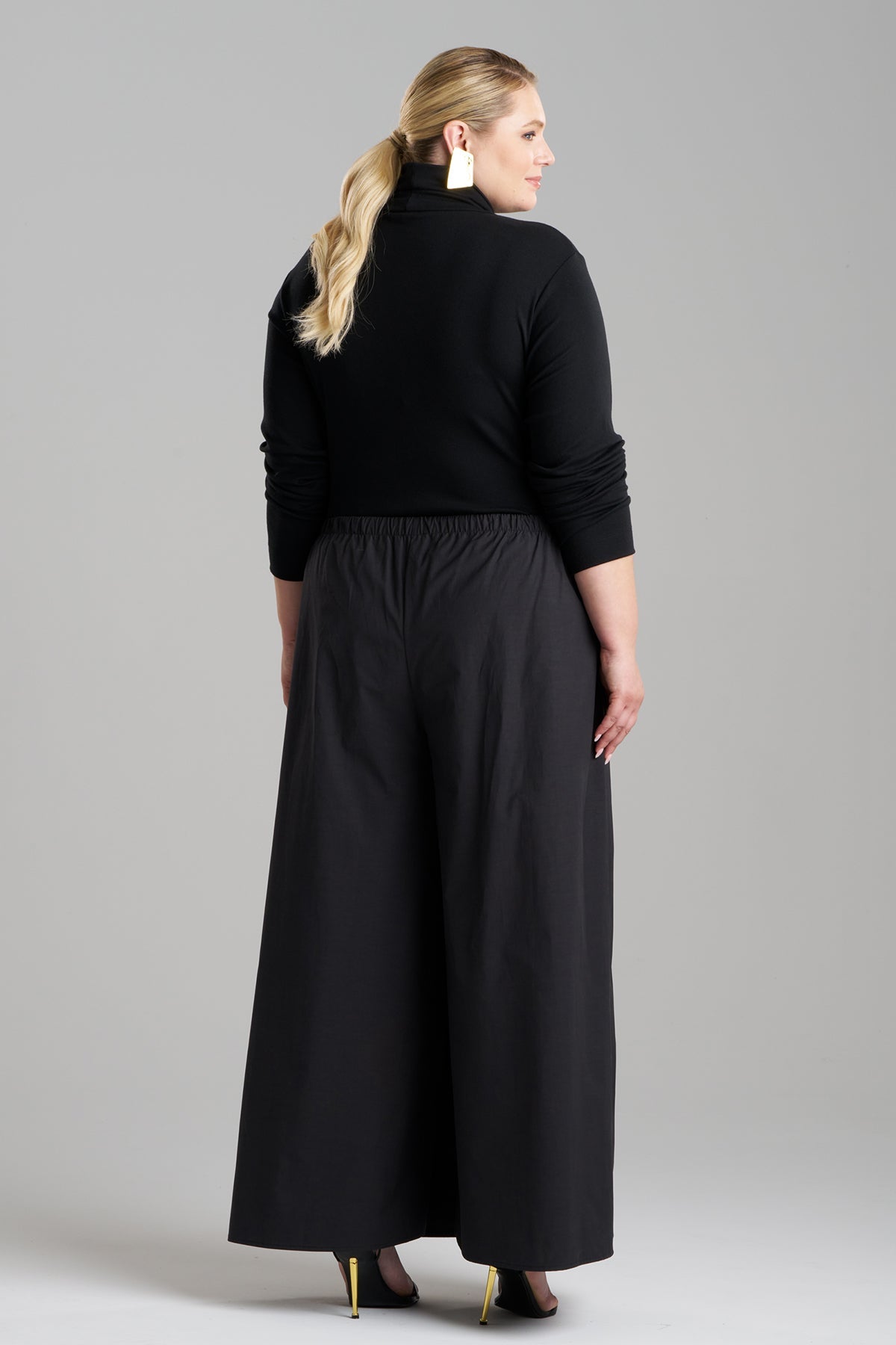 NATORI Tech Cotton Taffeta Palazzo Pants