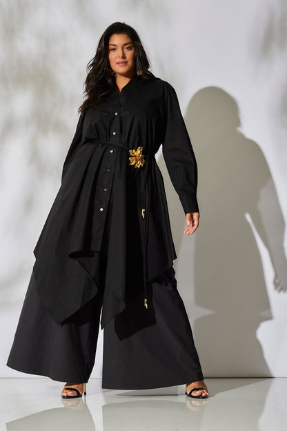 NATORI Tech Cotton Taffeta Palazzo Pants