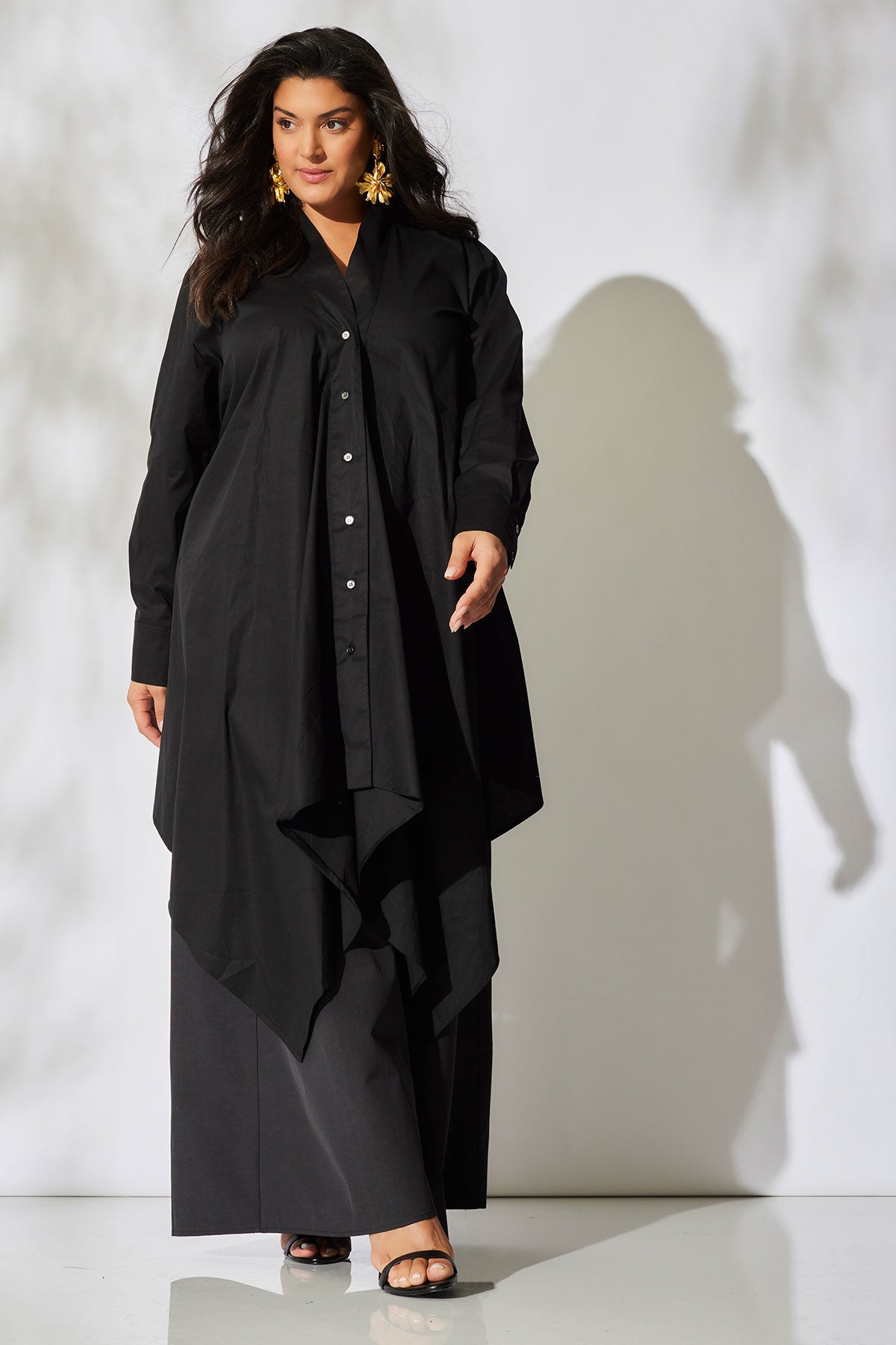 NATORI Tech Cotton Taffeta Palazzo Pants