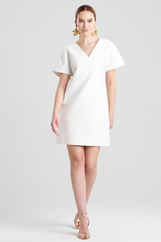 NATORI Canvas Cotton Short Sleeve Sheath Dress