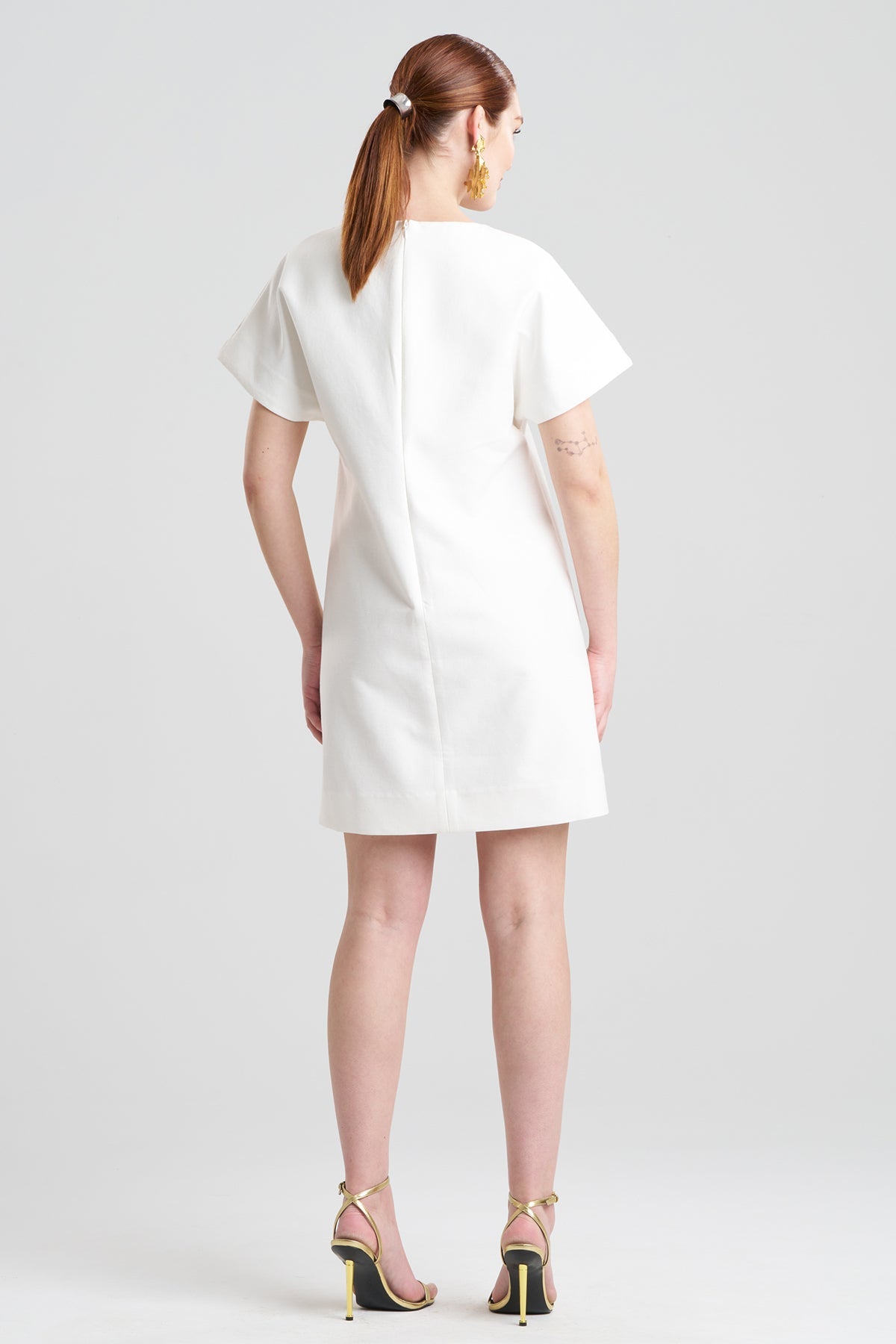 NATORI Canvas Cotton Short Sleeve Sheath Dress
