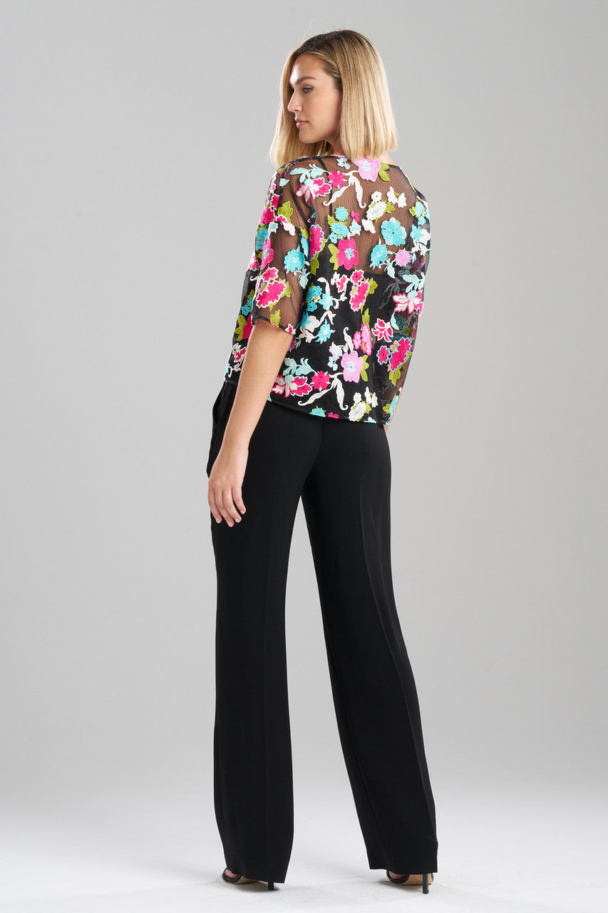 NATORI Buy Tangier Embroidered Tulle Top in Black Multi Online