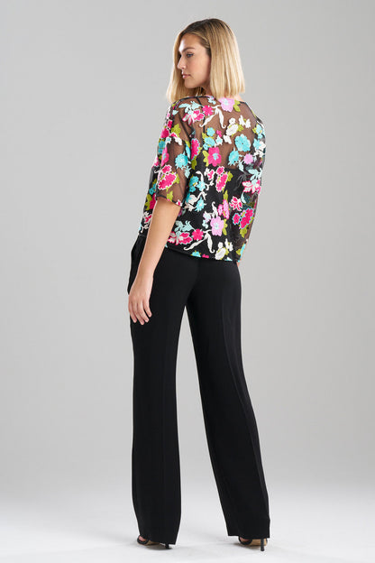NATORI Buy Tangier Embroidered Tulle Top in Black Multi Online