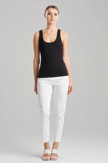 NATORI Buy Light Weight Ponte Scoop Tank in Black Online