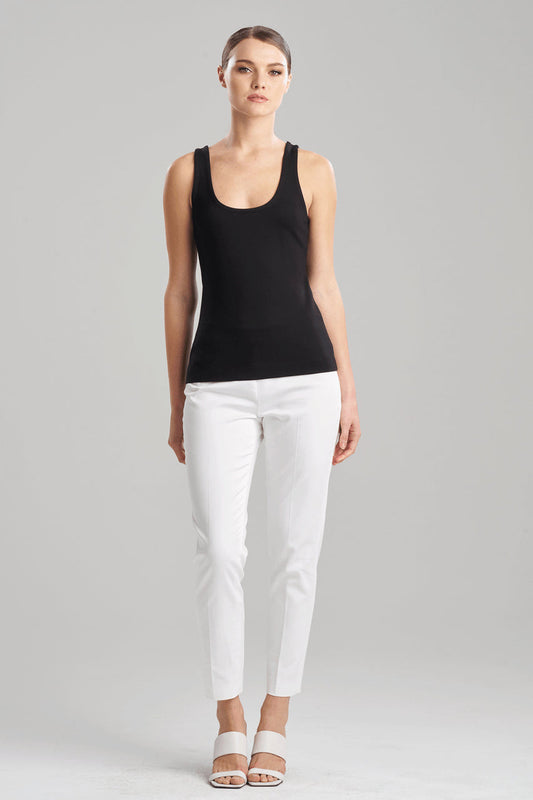 NATORI Buy Light Weight Ponte Scoop Tank in Black Online