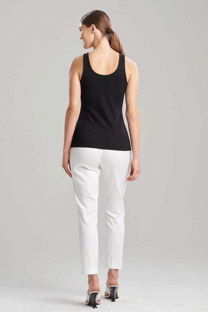 NATORI Buy Light Weight Ponte Scoop Tank in Black Online