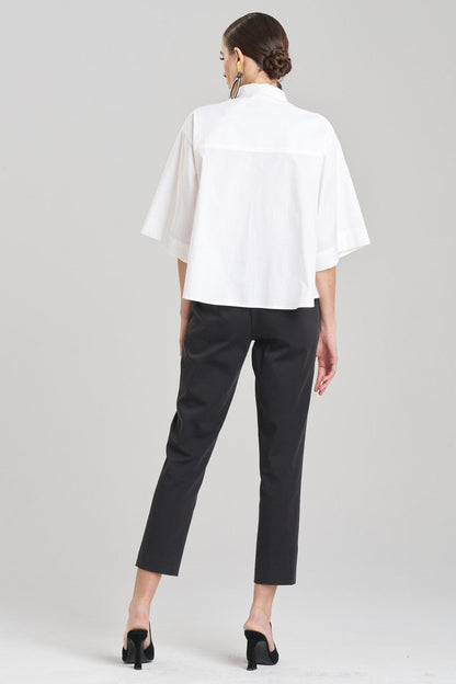 NATORI Buy Cotton Poplin Trapeze Shirt in White Online