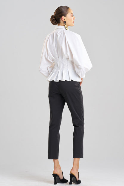 NATORI Buy Techno Poplin Pleated Shirt in White Online