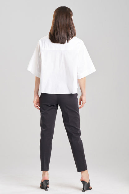 NATORI Buy Cotton Poplin Embroidered Cutout Trapeze Shirt in White Online
