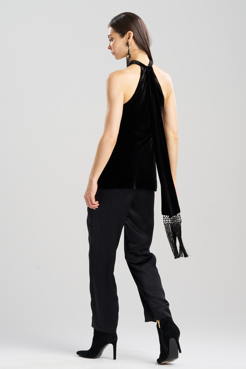 NATORI Buy Velvet Halter Top in Black Online