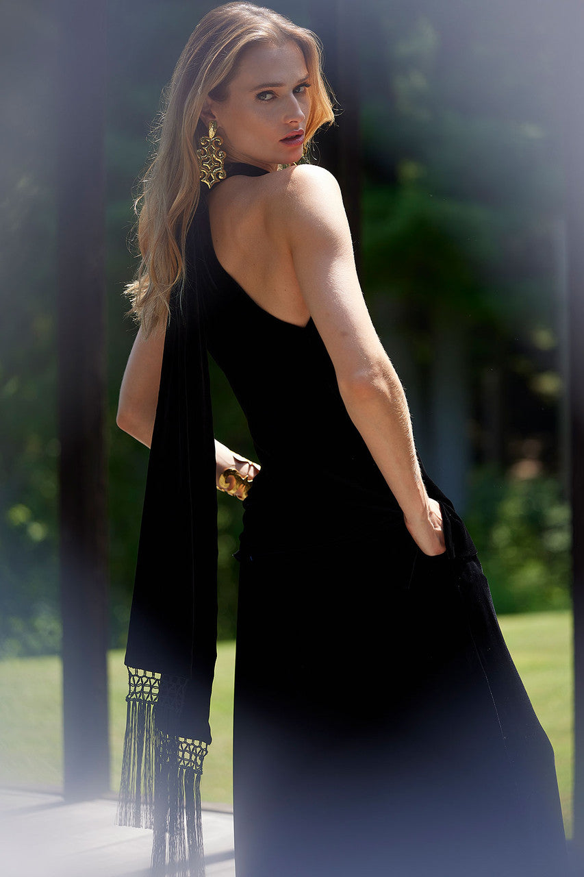 NATORI Buy Velvet Halter Top in Black Online