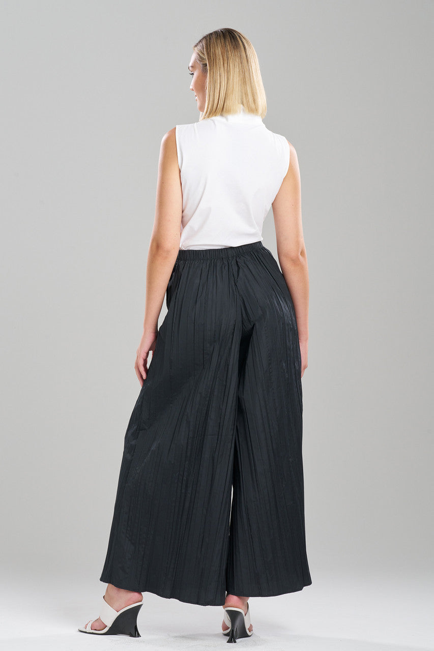 NATORI Buy Taffeta Plisse Pants in Black Online