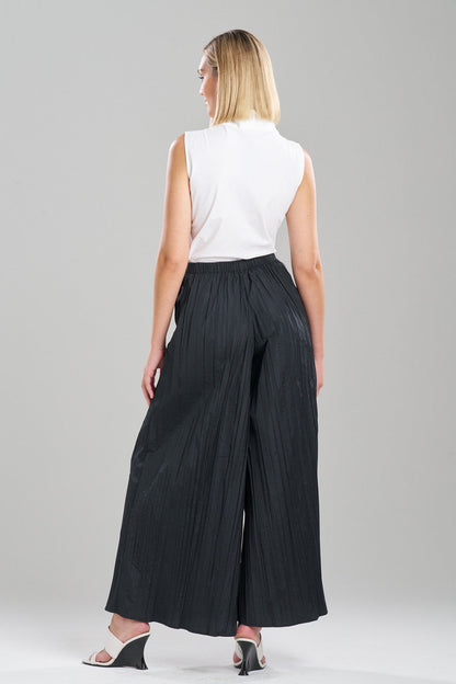 NATORI Buy Taffeta Plisse Pants in Black Online