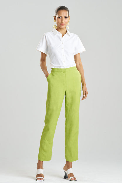 NATORI Buy Linen Slim Pants in Pear Online