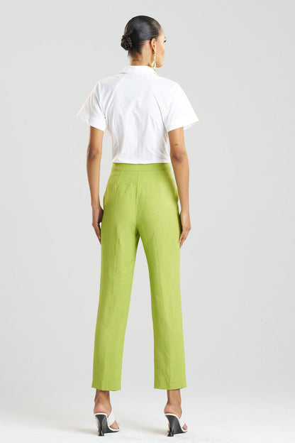 NATORI Buy Linen Slim Pants in Pear Online