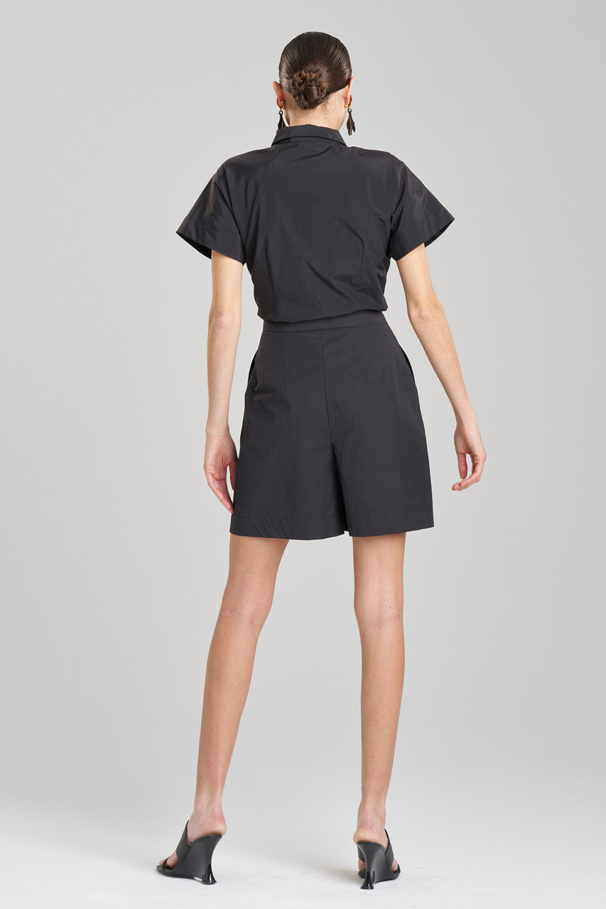 NATORI Buy Tech Cotton Taffeta Shorts in Black Online