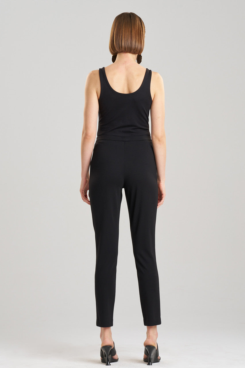 NATORI Buy Light Weight Ponte Straight Leg Pants in Black Online