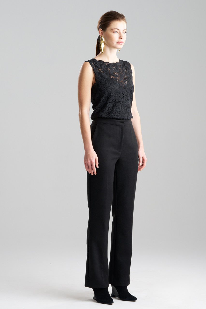 NATORI Buy Felt Zip Front Trousers in Black Online