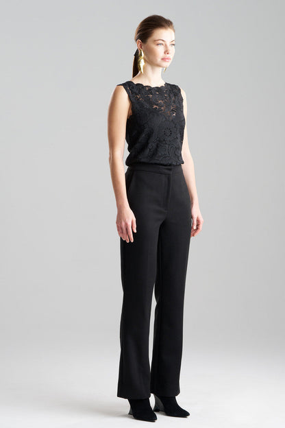 NATORI Buy Felt Zip Front Trousers in Black Online