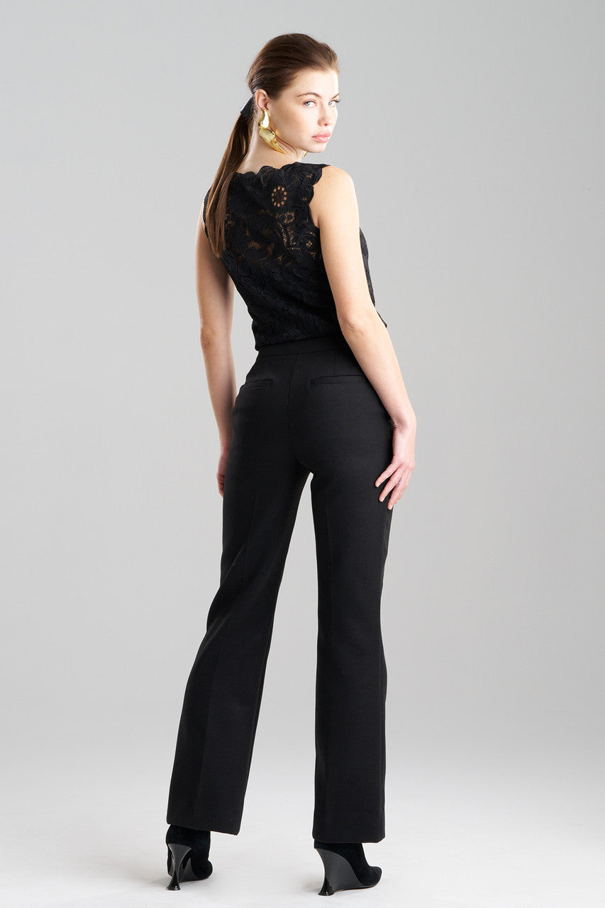 NATORI Buy Felt Zip Front Trousers in Black Online