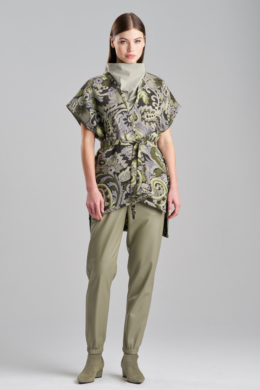 NATORI Buy Shinrin Paisley Jacquard Poncho Wrap in Sage Online