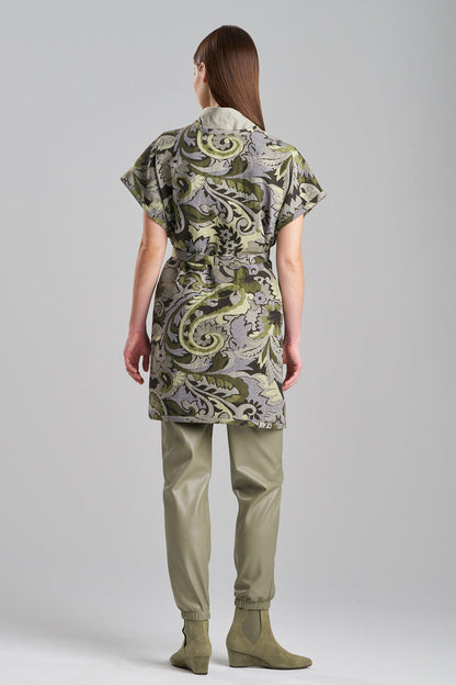 NATORI Buy Shinrin Paisley Jacquard Poncho Wrap in Sage Online