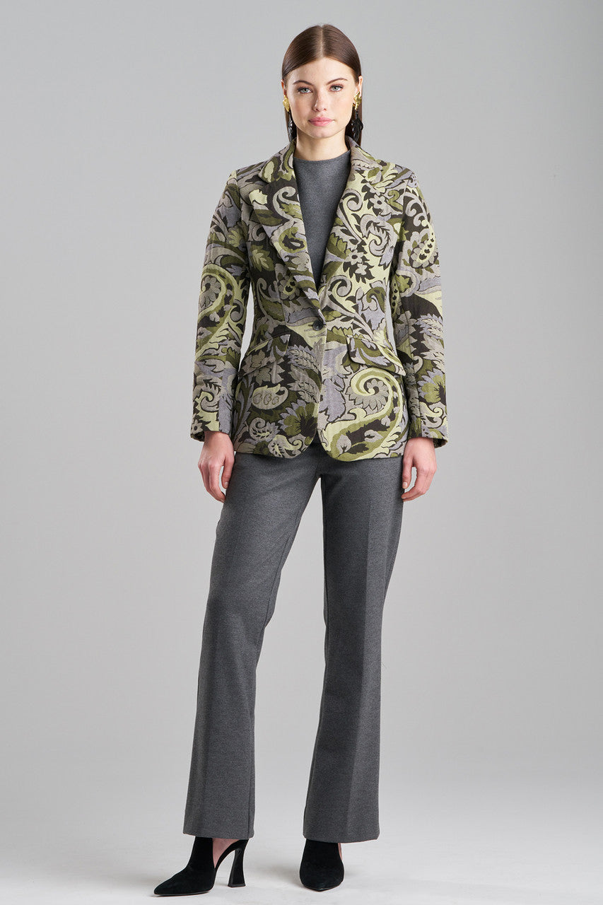 NATORI Buy Shinrin Paisley Jacquard Notch Lapel Blazer in Sage Online