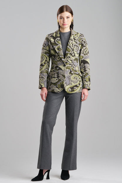 NATORI Buy Shinrin Paisley Jacquard Notch Lapel Blazer in Sage Online