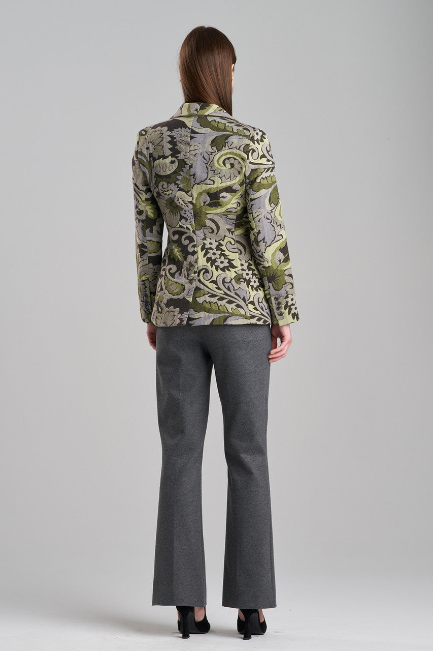 NATORI Buy Shinrin Paisley Jacquard Notch Lapel Blazer in Sage Online
