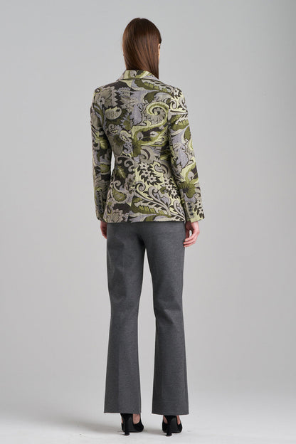 NATORI Buy Shinrin Paisley Jacquard Notch Lapel Blazer in Sage Online