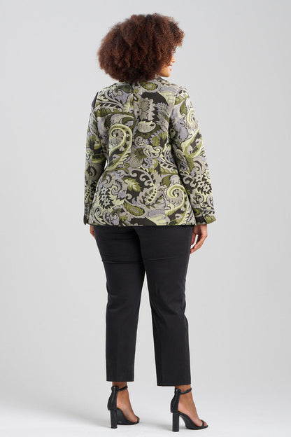 NATORI Buy Shinrin Paisley Jacquard Notch Lapel Blazer in Sage Online