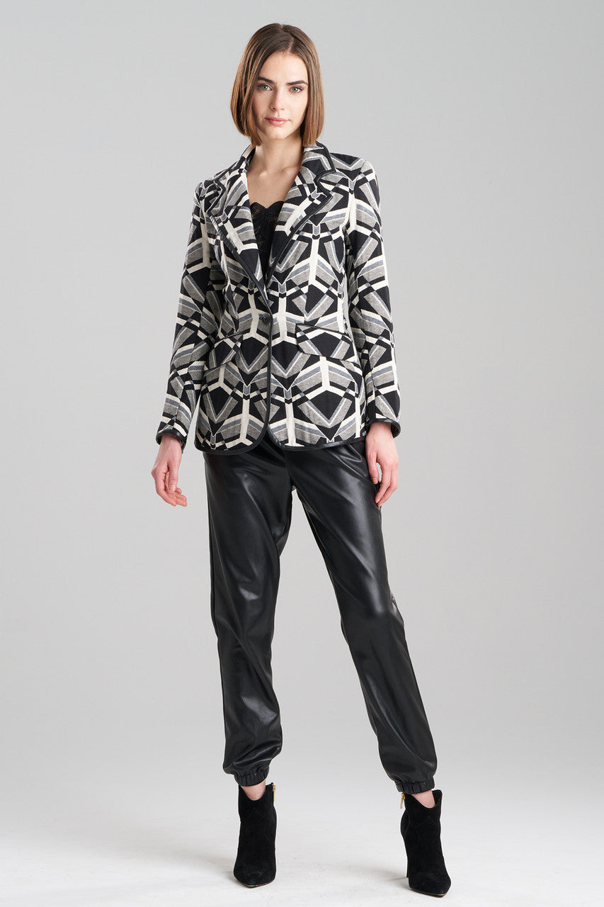 NATORI Buy Yantra Notch Lapel Blazer in Black/White Online