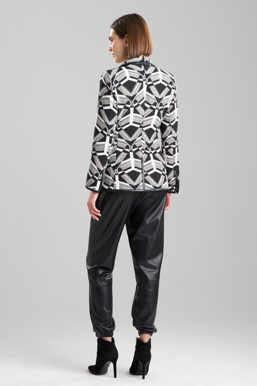 NATORI Buy Yantra Notch Lapel Blazer in Black/White Online