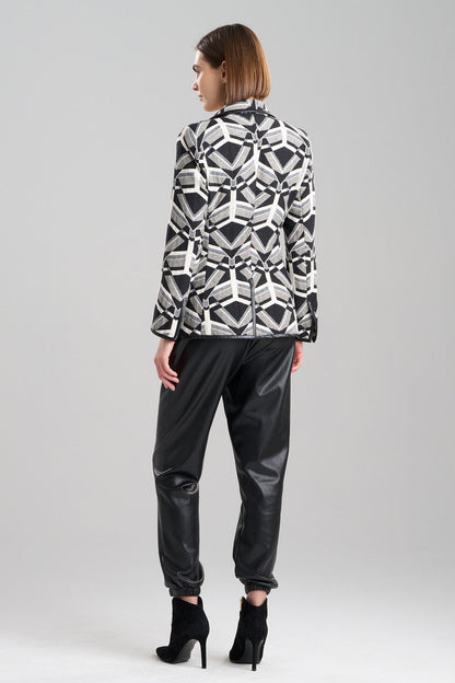 NATORI Buy Yantra Notch Lapel Blazer in Black/White Online