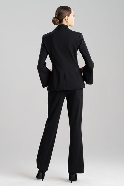 NATORI Buy Compact Knit Two Button Lapel Blazer in Black Online