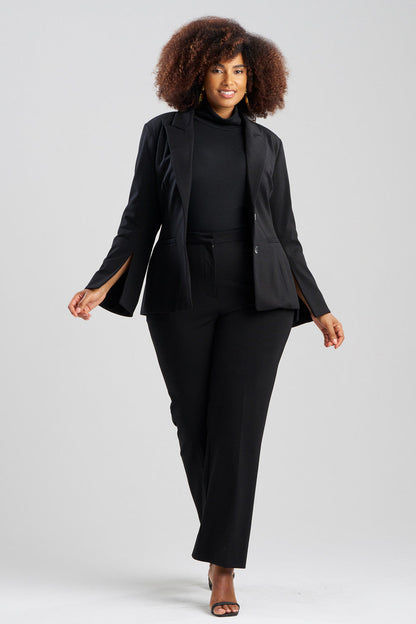 NATORI Buy Compact Knit Two Button Lapel Blazer in Black Online