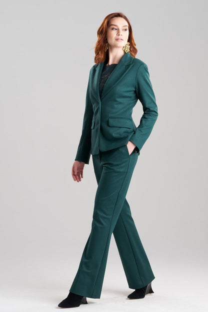 NATORI Buy Double Jersey Two Button Lapel Blazer in Bottle Green Online