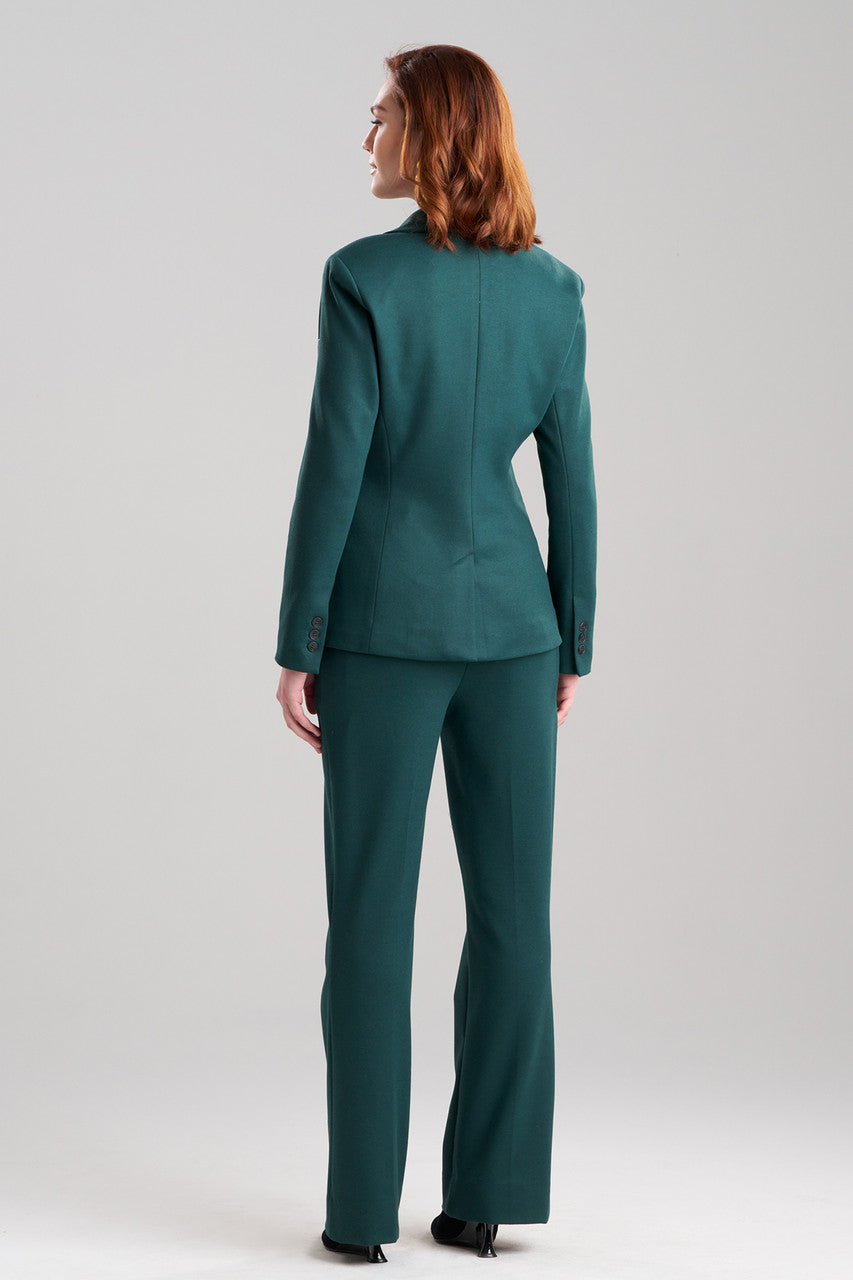 NATORI Buy Double Jersey Two Button Lapel Blazer in Bottle Green Online