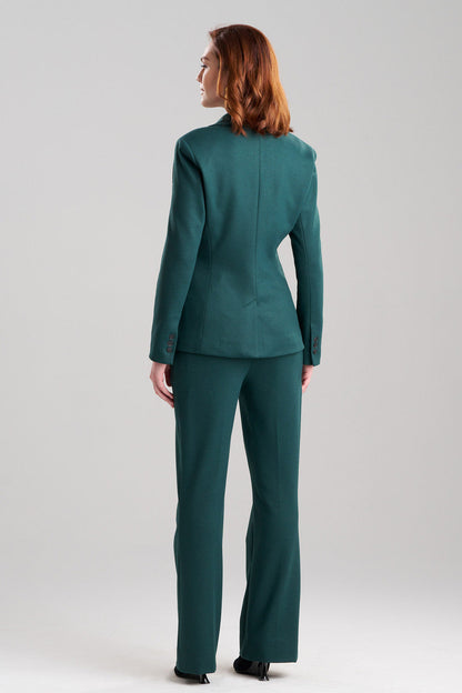 NATORI Buy Double Jersey Two Button Lapel Blazer in Bottle Green Online