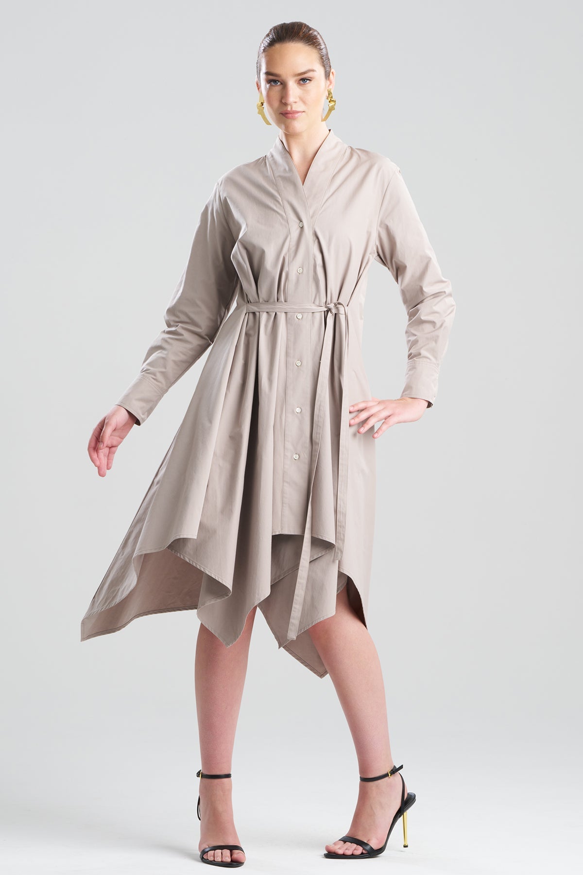 NATORI Tech Cotton Taffeta Handkerchief Dress