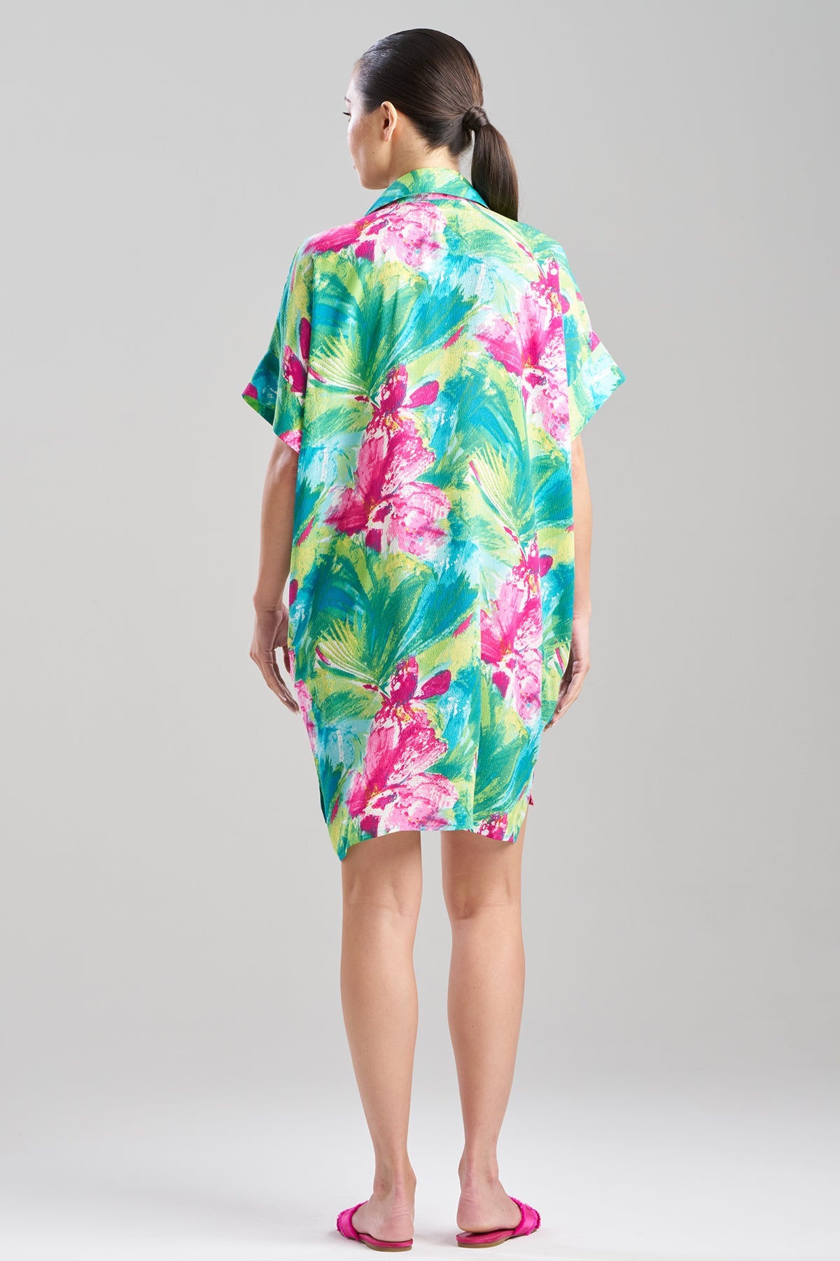 NATORI Tropic Crinkle Dolman Shirtdress