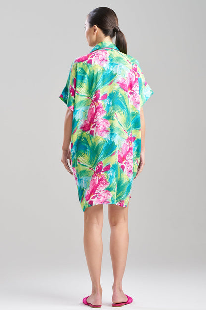 NATORI Tropic Crinkle Dolman Shirtdress