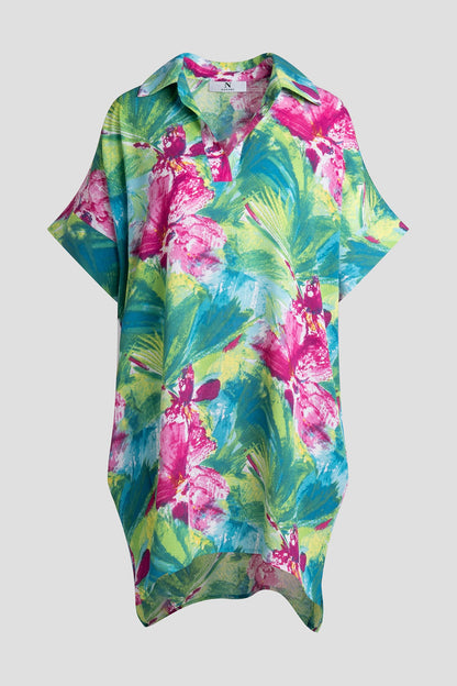 NATORI Tropic Crinkle Dolman Shirtdress