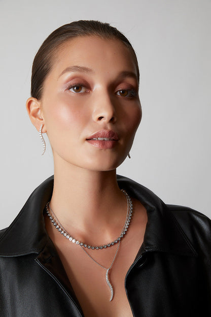 NATORI Buy Shangri-La Brushstroke 14k Gold and Diamond Large Pendant Necklace in 14K White Gold Online