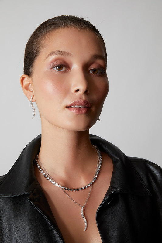NATORI Buy Shangri-La Brushstroke 14k Gold and Diamond Large Pendant Necklace in 14K White Gold Online