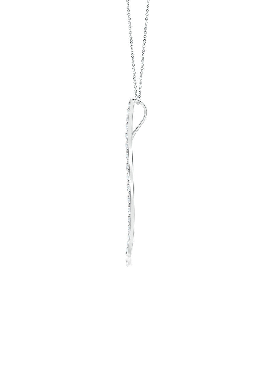 NATORI Buy Shangri-La Brushstroke 14k Gold and Diamond Large Pendant Necklace in 14K White Gold Online
