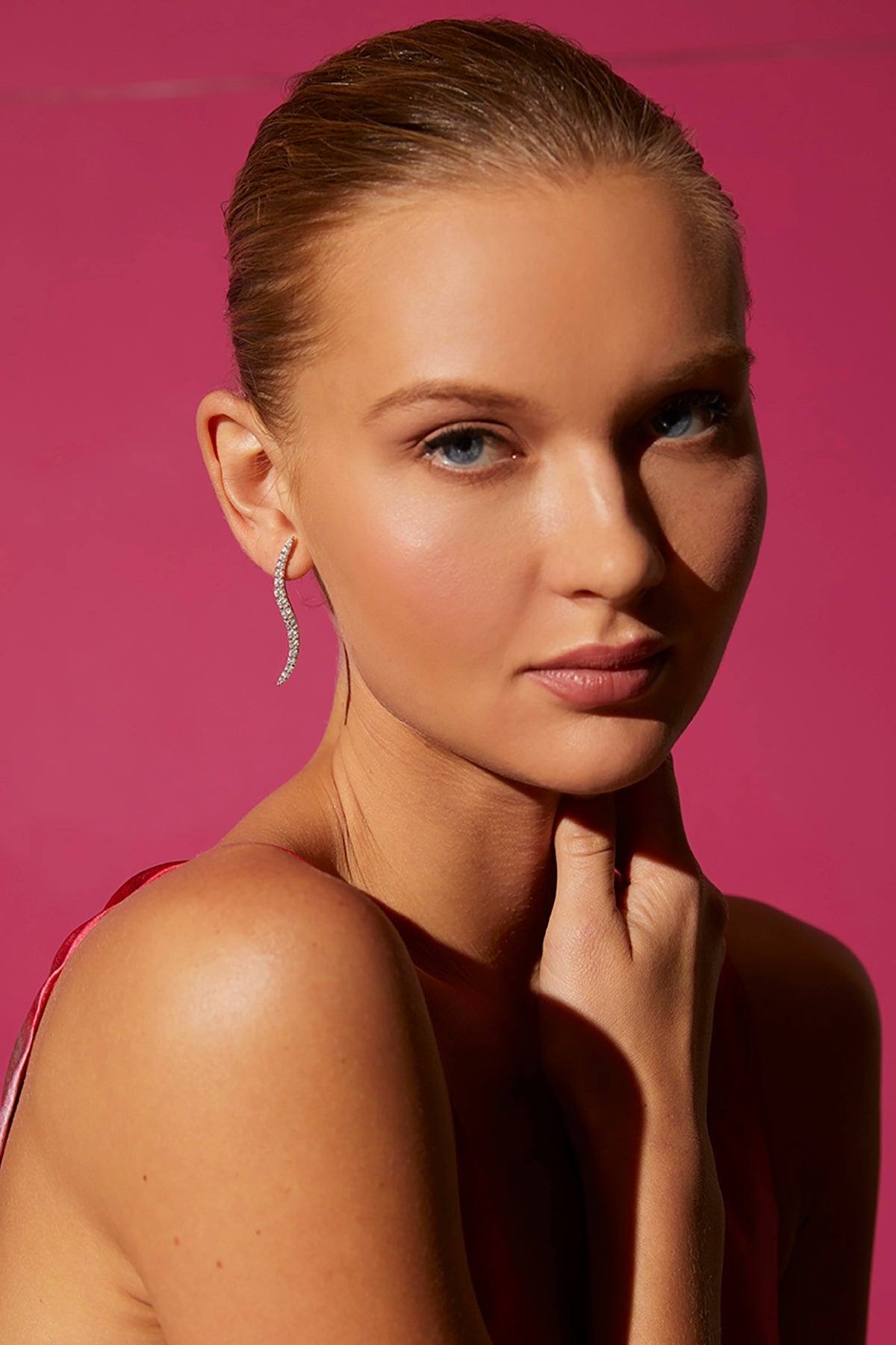 NATORI Buy Shangri-La Brushstroke 14k Gold and Diamond Stud Earrings in 14K White Gold Online