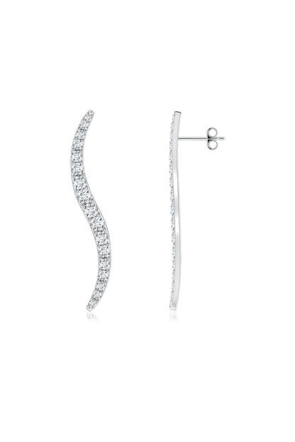 NATORI Buy Shangri-La Brushstroke 14k Gold and Diamond Stud Earrings in 14K White Gold Online